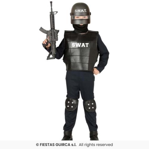 COSTUME POLIZIA SWAT BAMBINO TAGLIA 5-6 ANNI