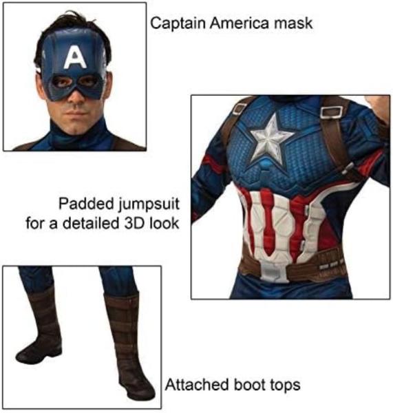 COSTUME CAPITAN AMERICA ENDGAME LUSSO PER ADULTI CAPTAIN TAGLIA MEDIUM