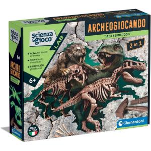SCIENZA E GIOCO - ARCHEOGIOCANDO T-REX E SMILODON 2 IN 1