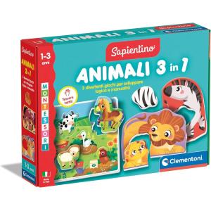 SAPIENTINO MONTESSORI BABY GLI ANIMALI 3 IN 1