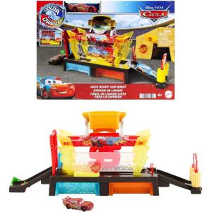 CARS DUAL AUTOLAVAGGIO CAMBIA COLORE PLAYSET DISNEY PIXAR CON RAMPA E VASCA LUNGO 50+ CM