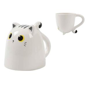 TAZZA IN CERAMICA UP & DOWN GATTINO BIANCO