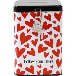 SALVADANAIO CON LUCCHETTO FOLLOW YOUR HEART