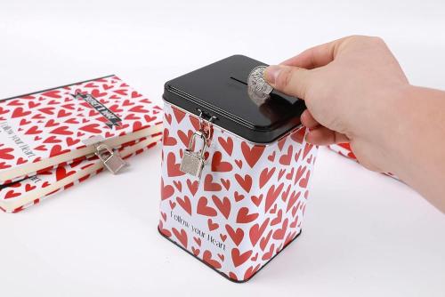 SALVADANAIO CON LUCCHETTO FOLLOW YOUR HEART