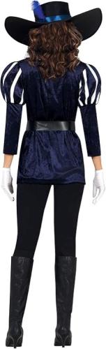 COSTUME MOSCHETTIERA BLU ADULTA TAGLIA 36–38 S