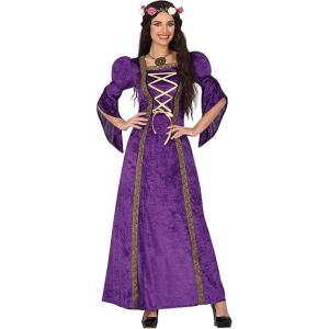 COSTUME VIOLA MEDIEVALE CAMERIERA PRINCIPESSA ADULTI TAGLIA 38-40 M