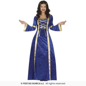 COSTUME DAMA MEDIEVALE BLUE LADY ADULTA TAGLIA 44-46 XL