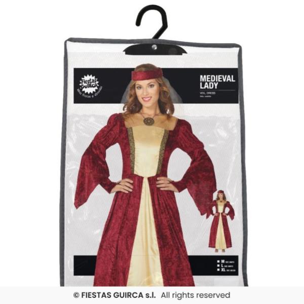 COSTUME DAMA MEDIEVALE ADULTA TAGLIA 44-46 XL