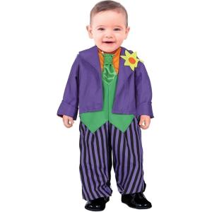 COSTUME PAGLIACCIO PAZZO JOKER BABY TAGLIA 12-18 MESI