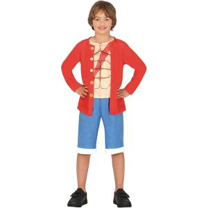COSTUME AVVENTURIERO DEL MARE ONE PIECE MONKEY D.LUFFY RAGAZZO TAGLIA 14-16 ANNI
