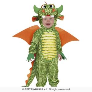 COSTUME DRAGO DRAGHETTO BIMBO TAGLIA 2-3 ANNI