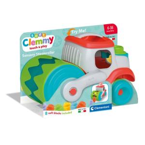 CLEMMY VEICOLO DA LAVORO SENSORIALE RULLO MANGIA MATTONCINI - SENSORY STEAMROLLER