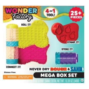 WONDER FACTORY NEVER DRY DOUGH & SAND MEGA BOX SET - SABBIA MAGICA E PASTA DA MODELLARE