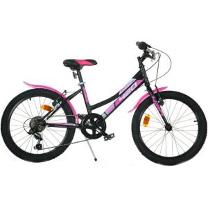 BICICLETTA 20 MTB LADY SPORT NERO/ROSA CON CAMBIO 