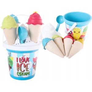 SET MARE ICE CREAM SECCHIELLO, SETACCIO, FORMINE CONI GELATO E CUCCHIAINO INCLUSI