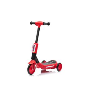 MONOPATTINO A 3 RUOTE ELETTRICO ROSSO CON CASCO E PROTEZIONI