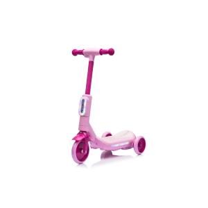MONOPATTINO A 3 RUOTE ELETTRICO ROSA CON CASCO E PROTEZIONI