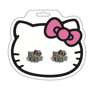 ORECCHINI CON STRASS FACCIA HELLO KITTY