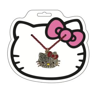 COLLANA ROSSA CON STRASS FACCIA HELLO KITTY