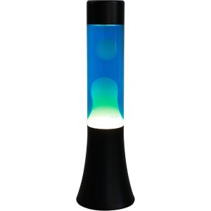 LAMPADA LAVA BASE NERA LIQUIDO BLU/BIANCO 30 CM