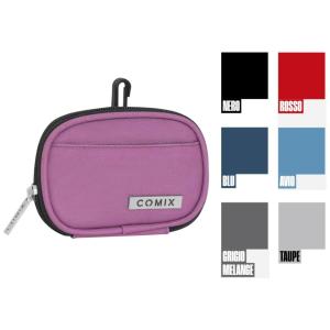 PORTACARTE CON MOSCHETTONE MONOCOLORE AZZURRO AVIO COMIX