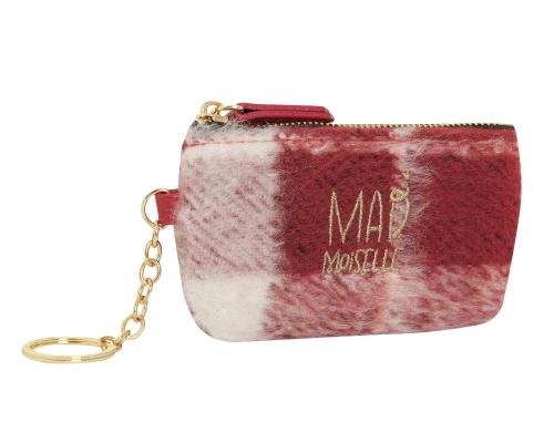 PORTACHIAVI POCHETTE CHECK QUADRETTI ROSSO E BIANCO