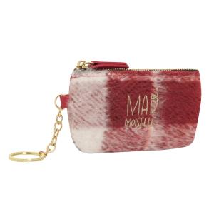PORTACHIAVI POCHETTE CHECK QUADRETTI ROSSO E BIANCO