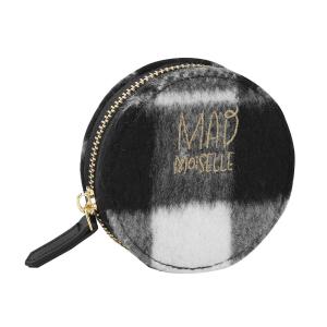 PORTAMONETE ROUND CHECK QUADRETTI BIANCO E NERO