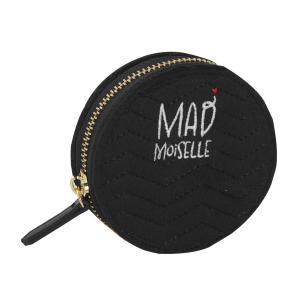 PORTAMONETE ROUND NERA IN VELLUTO