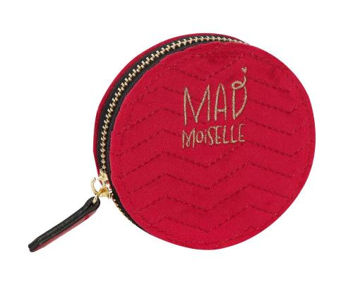 PORTAMONETE ROUND ROSSA IN VELLUTO