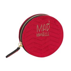 PORTAMONETE ROUND ROSSA IN VELLUTO
