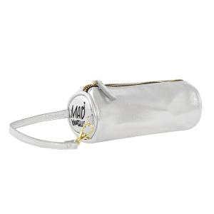BEAUTY CASE ROUND ARGENTO LAMINATO