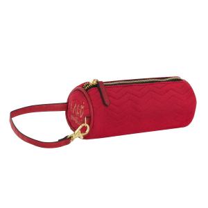 BEAUTY CASE ROUND ROSSA IN VELLUTO
