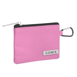 PORTAMONETE CON MOSCHETTONE MONOCOLORE ROSA MAUVE COMIX