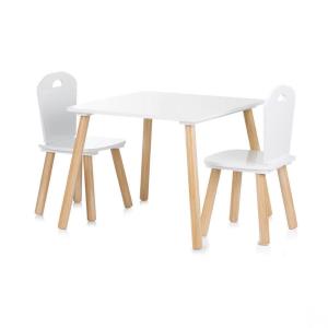 SET TAVOLO CON 2 SEDIE BIANCO-LEGNO