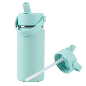 BORRACCIA BOTTIGLIA TERMICA 400 ML CON MANICO VERDE ACQUA