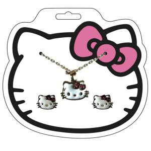 SET COLLANA E ORECCHINI ORO HELLO KITTY