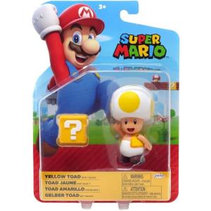 ACTION FIGURE SUPER MARIO YELLOW TOAD GIALLO CON BLOCCO 10 CM