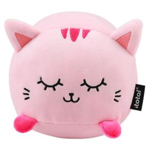 CUSCINO PELUCHE PICCOLO GATTO ROSA