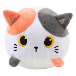 CUSCINO PELUCHE PICCOLO GATTO BIANCO/ARANCIO