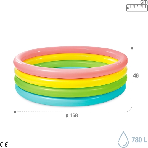 PISCINA 4 ANELLI ARCOBALENO CM 168X46 INTEX (454412)