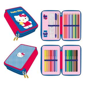 ASTUCCIO 2 ZIP HELLO KITTY CON ACCESSORI