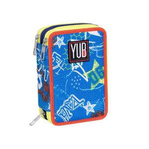 ASTUCCIO CORREDO CON 3 ZIP YUB FLASHY - BLU CALCIO