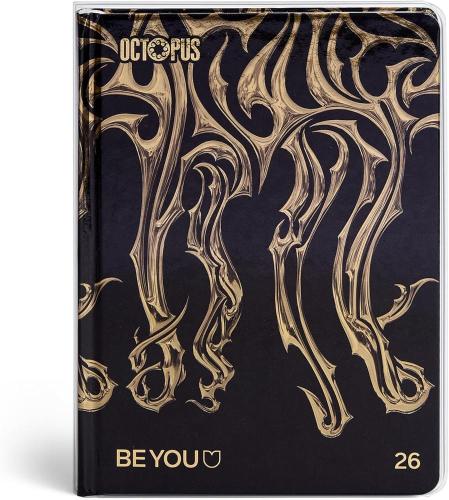 DIARIO AGENDA BE YOU OCTOPUS EASY DATATO COLORE NERO E ORO