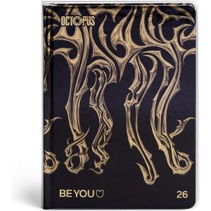 DIARIO AGENDA BE YOU OCTOPUS EASY DATATO COLORE NERO E ORO