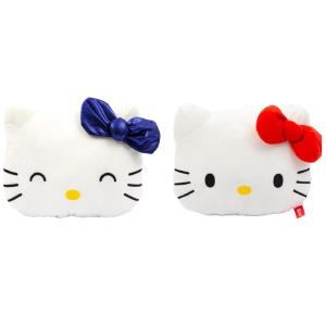 CUSCINO HELLO KITTY 35 CM CON FIOCCO ROSSO O BLU