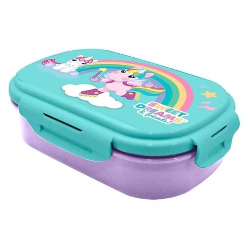 PORTAMERENDA CON POSATE LUNCH BOX - SWEET DREAMS & FRIENDS UNICORNO
