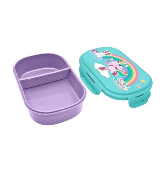 PORTAMERENDA CON POSATE LUNCH BOX - SWEET DREAMS & FRIENDS UNICORNO