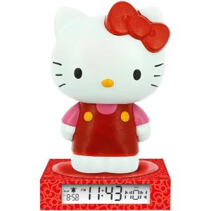 LAMPADA 3D CON SVEGLIA, OROLOGIO E DATA - HELLO KITTY