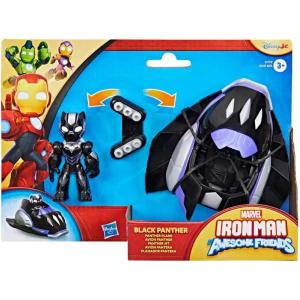 IRON MAN AND HIS AWESOME FRIENDS PERSONAGGIO CON VEICOLO - BLACK PANTHER